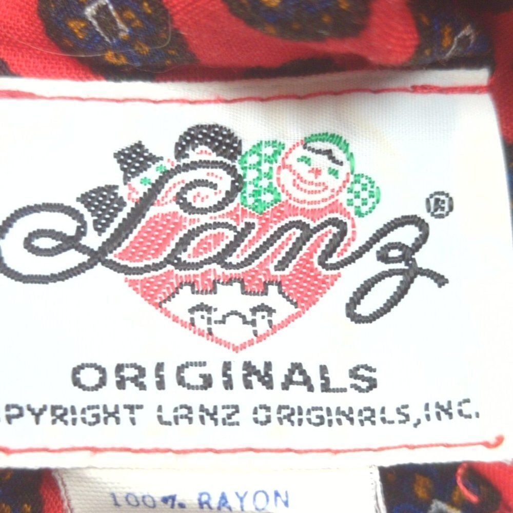 Vintage Lanz Originals Maxi Dress, c 1970s Black/Red, Size 7/8 - Picture 8 of 12